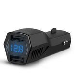 Ladeadapter fürs Auto mit Display und 2 USB Ausgängen
