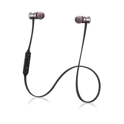 Black ChargeSound Wireless Bluetooth 4.1 Earphones with Microphone