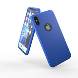 Apple iPhone XS Max 360° Blaue Hülle mit Schutzglas